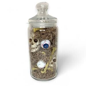 Apothecary Jar Skulls, Eyeballs and Bones Halloween Witch Decor